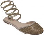 GIRLS DRESSY SHOES W SPRING ON ANKLE (2272733) CHAMPAGNE